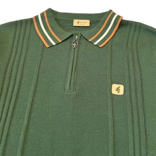 V19GM42A Ronnie Zip Knitted Polo Forest