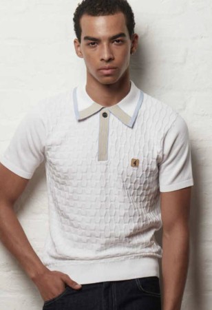 V56GM01 Bourne Textured Knitted Polo