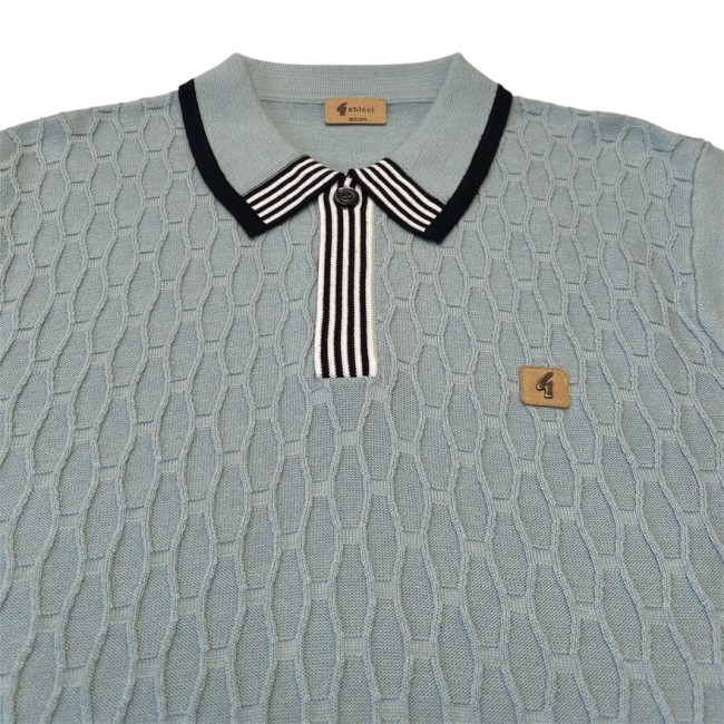 V56GM01 Bourne Textured Knitted Polo Mint