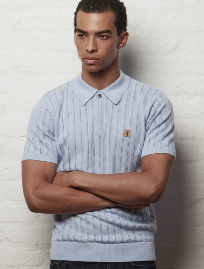 V56GM04 Woodall Knitted Polo Surf