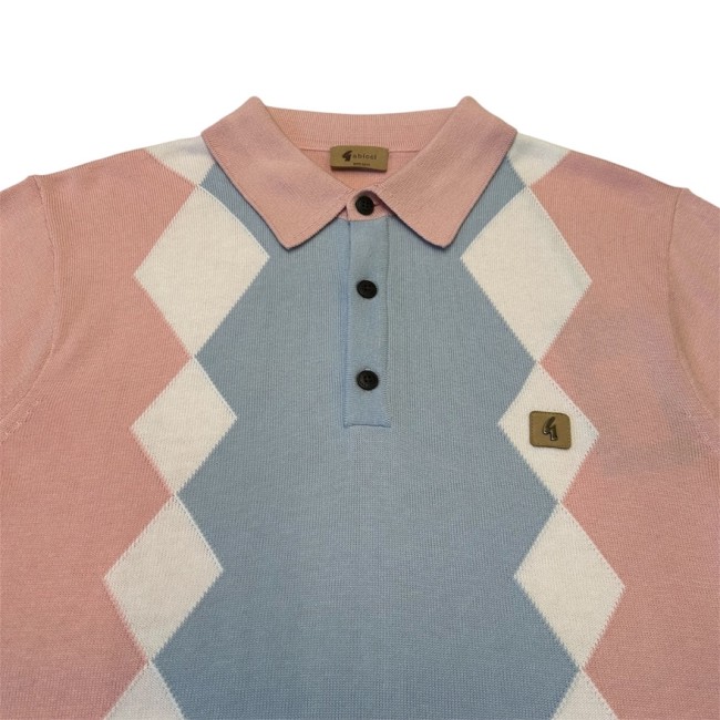 V56GM02 Bond Argyle Knit Polo Candy
