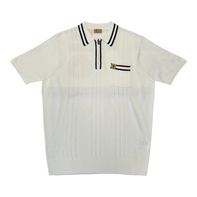 White V56GM06 Johnson Zip Knitted Polo