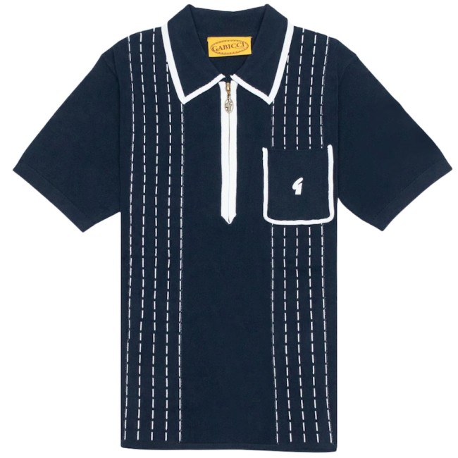 Navy V56GM25 Darron Archive Knit Polo