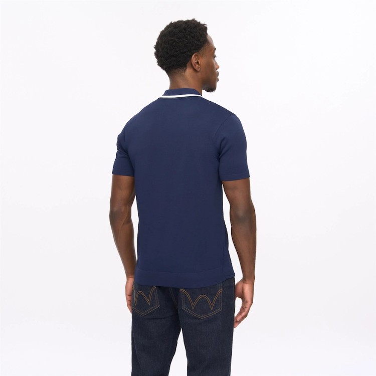 V56GM25 Darron Archive Knit Polo Navy