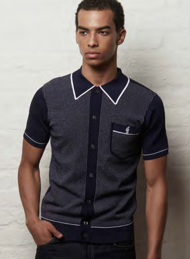 V56GM24 Di Lello Archive Knit Polo Navy