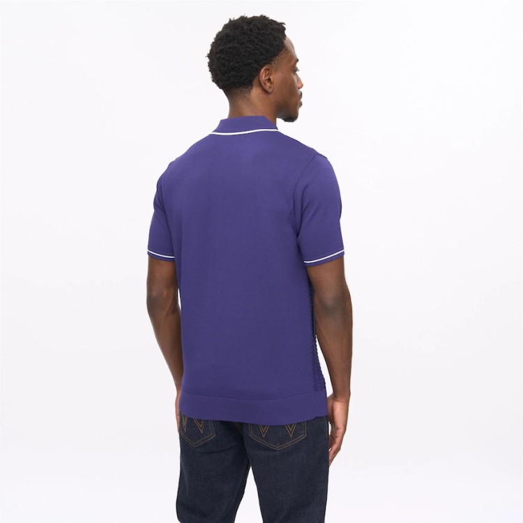 V56GM22 Ronnie Archive Knit Polo Delft