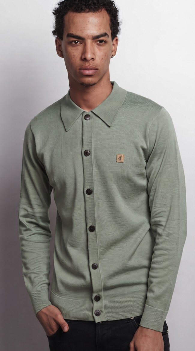 Khaki V57GK16 Azima Button Knit Polo