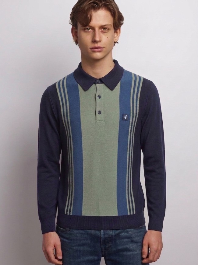 Navy V57GM00 Searle Knitted Polo