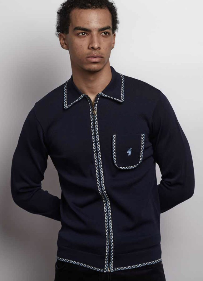 V57GM25 Nick Archive Knit Polo Navy
