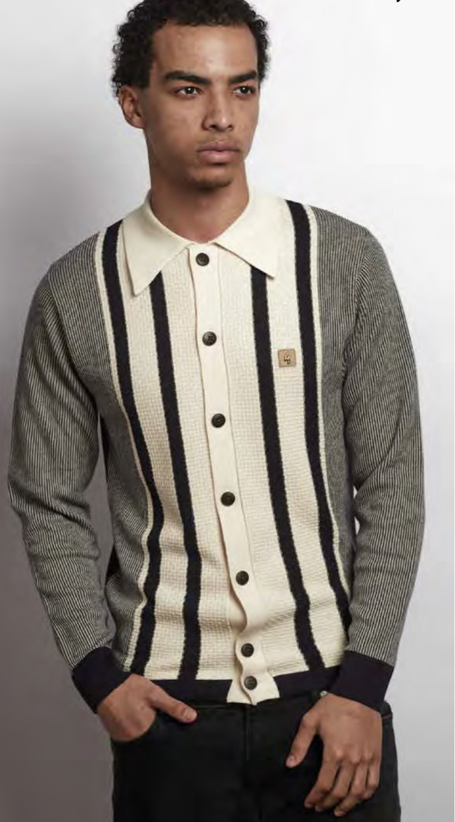 V57GM17 Pascal Button Knit Polo Navy