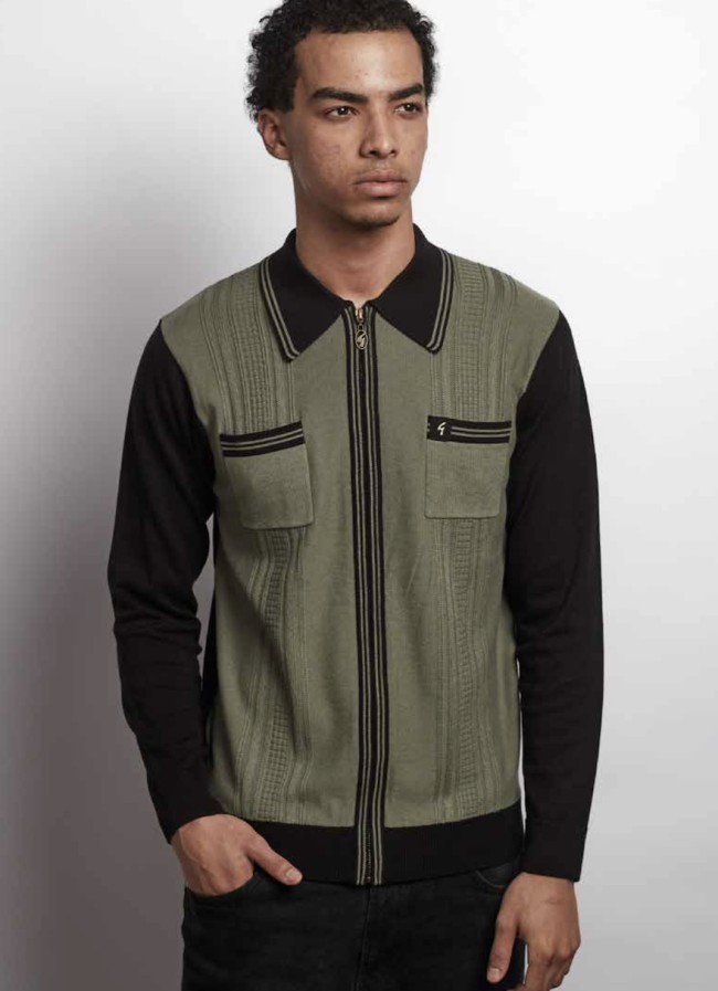 V57GM15 Lucerne Zip Knit Polo Black