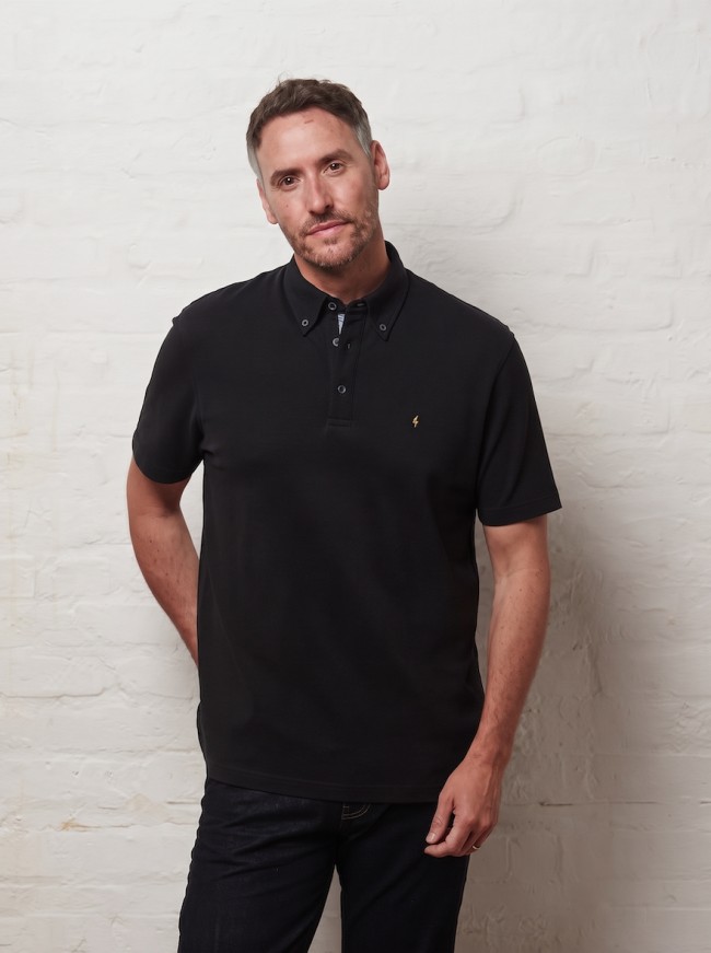 Black G57X14 Short Sleeve Pique Polo