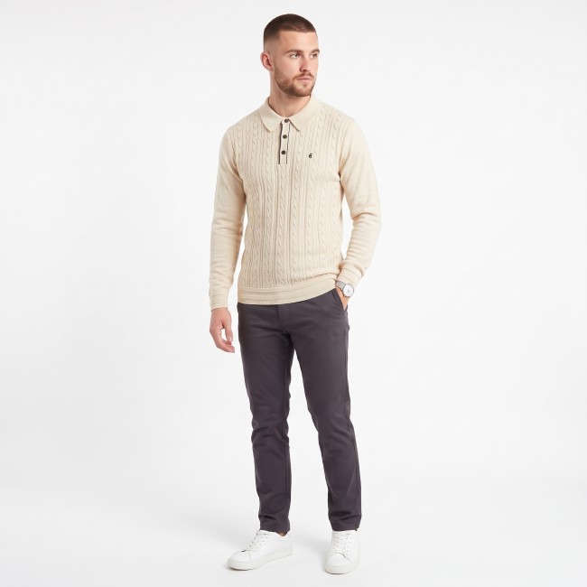 Parchment G57K24 Cable Knitted Polo Shirt