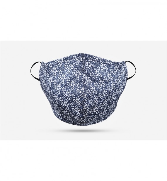FMS02 Elastic Loop Face Mask Navy/Floral