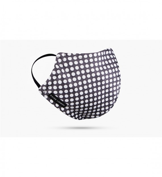 FMS12 Elastic Loop Face Mask Grey/Polka/Dot
