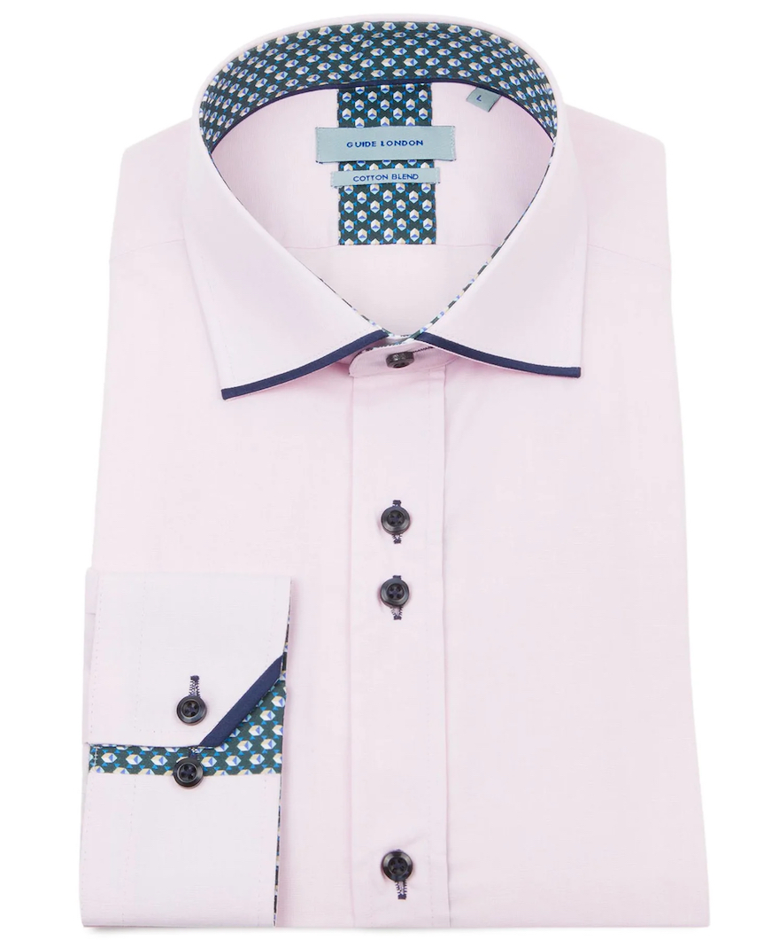 Guide London LS76380 Plain Trimmed Shirt