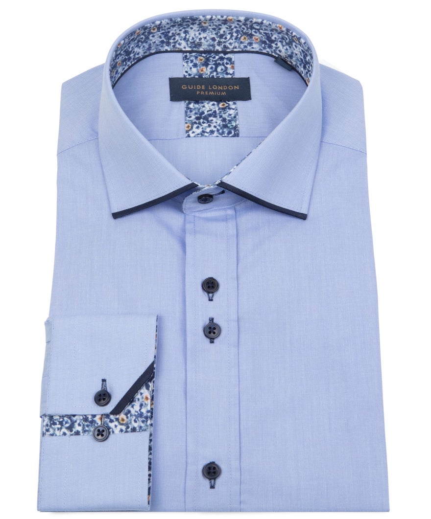 Guide London LS76769 Plain Trimmed Shirt