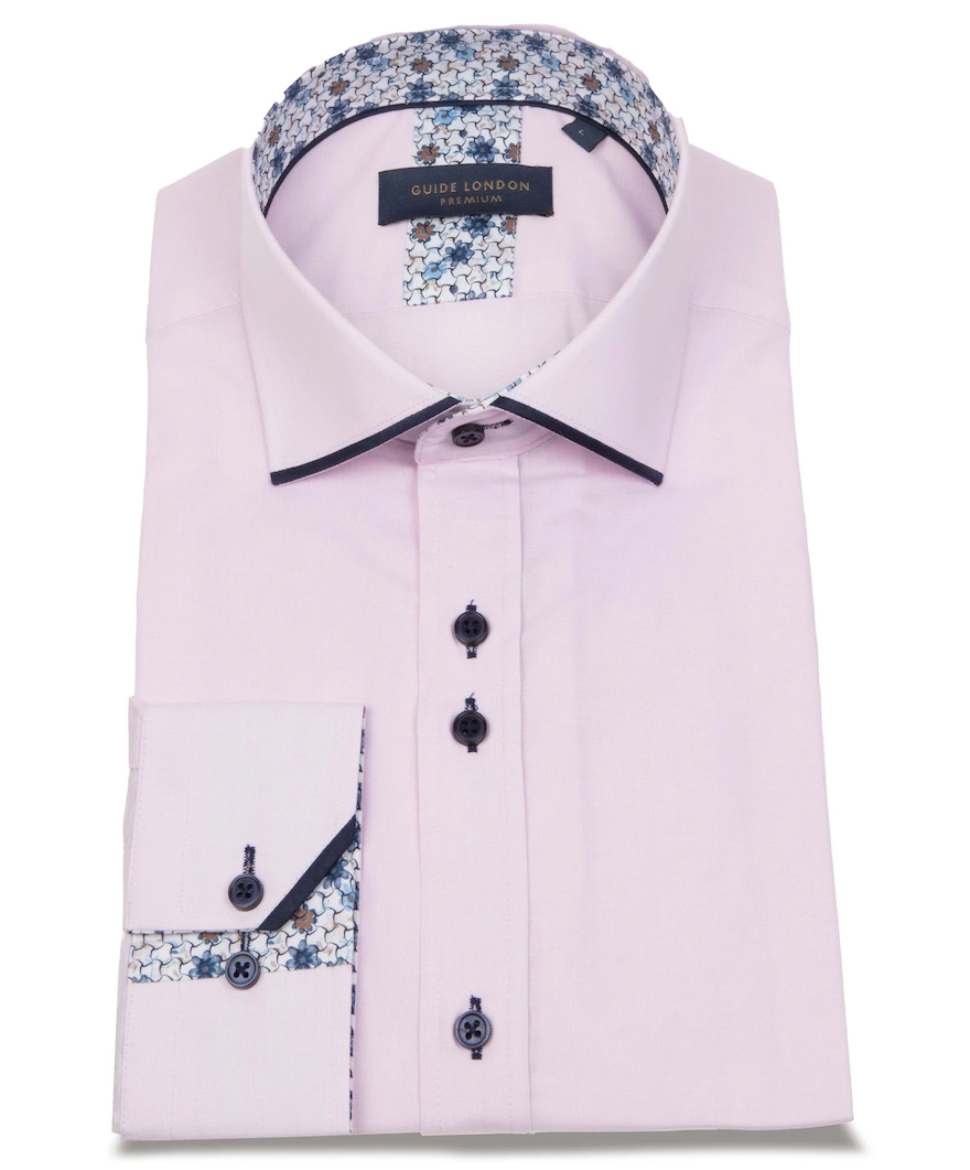Guide London LS76884 Plain Trimmed Shirt