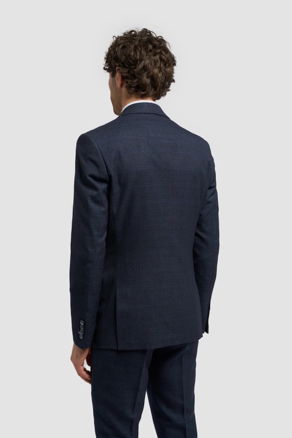 Caridi Navy Check Blazer Jacket Navy