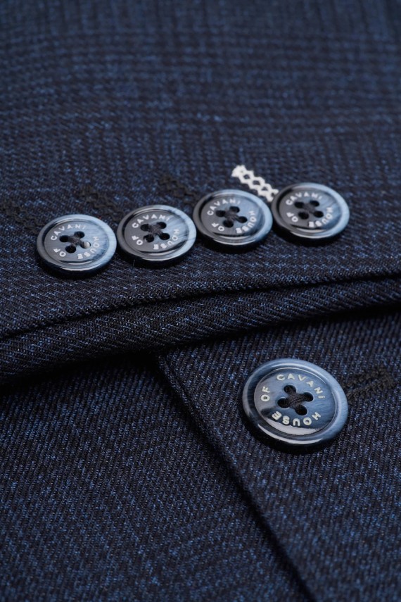 Caridi Navy Check Blazer Jacket Navy