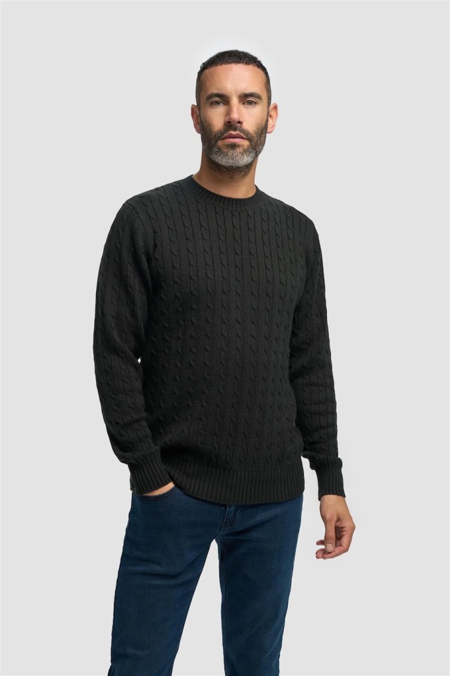 Foston Cable Knit Jumper Dark/Green