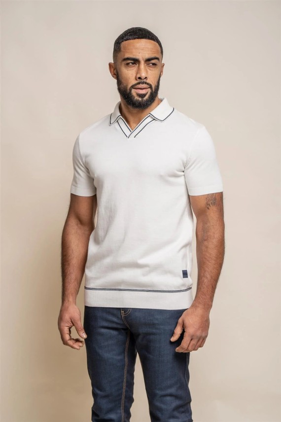 Seppi Knitted Polo Shirt Ecru