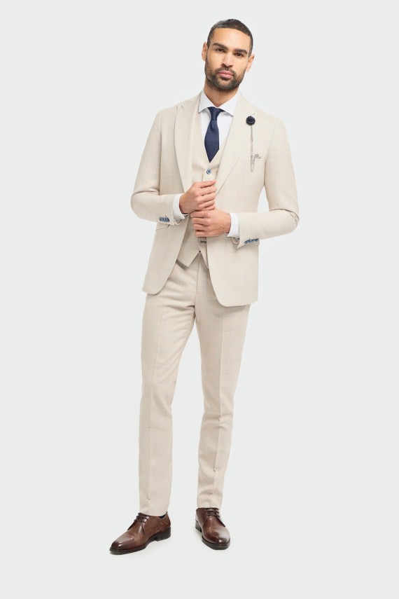 Caridi Beige 3 Piece Suit Beige