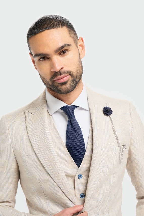 Caridi Beige 3 Piece Suit Beige