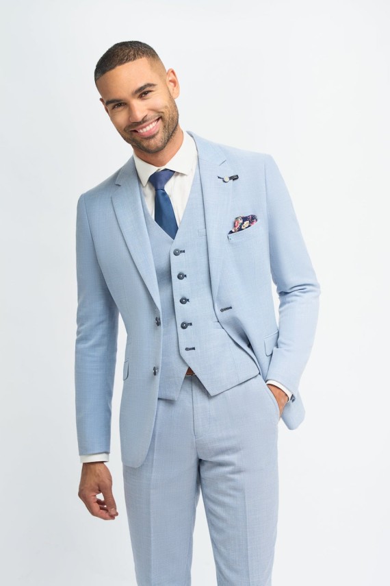 Miami Sky 3 Piece Suit Sky