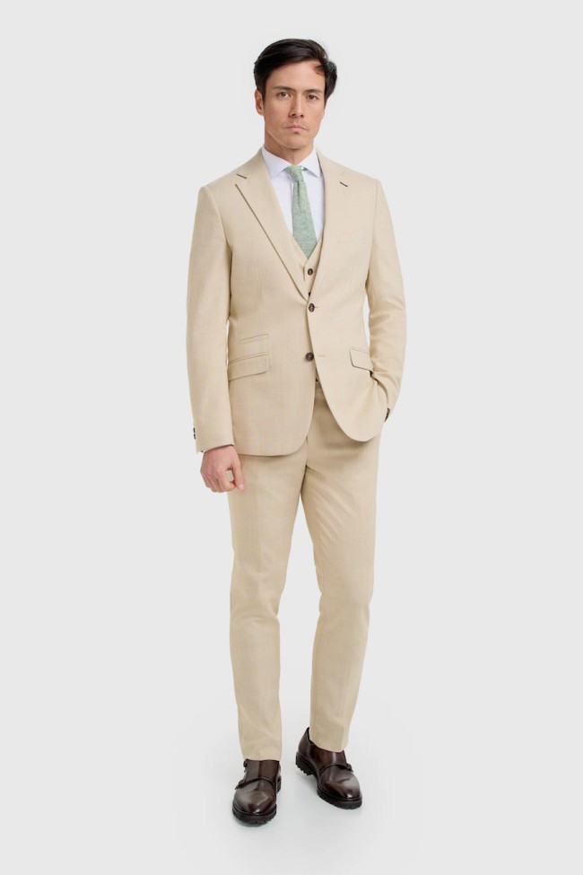 Camden Beige Three Piece Suit Beige