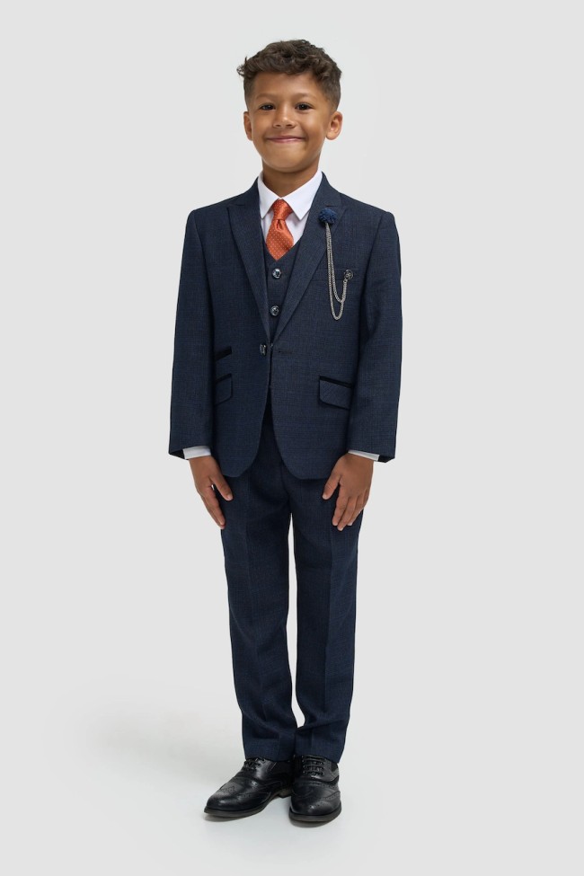 Caridi Navy Boys Three Piece Suit Navy
