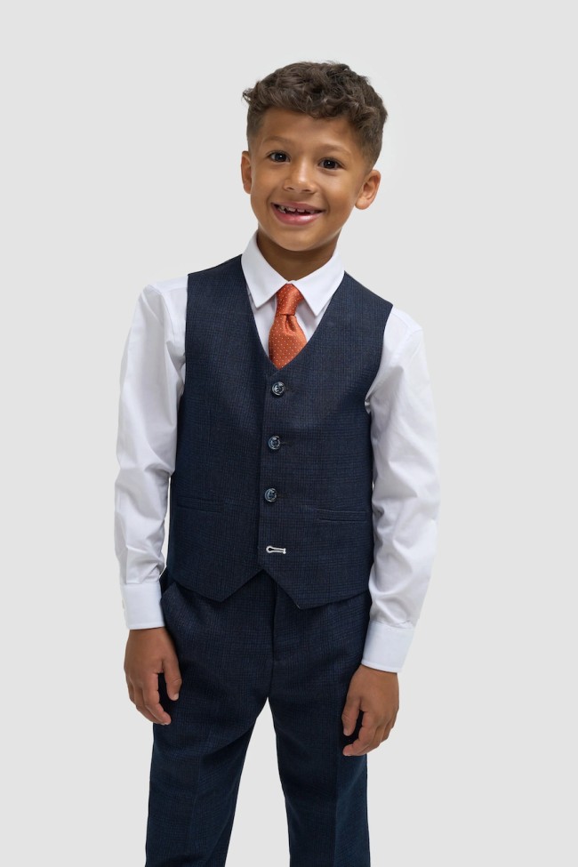 Caridi Navy Boys Three Piece Suit Navy