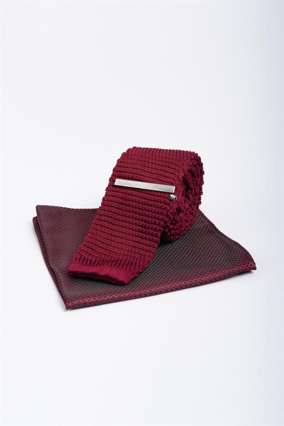 CV701 Knitted Tie Set Wine