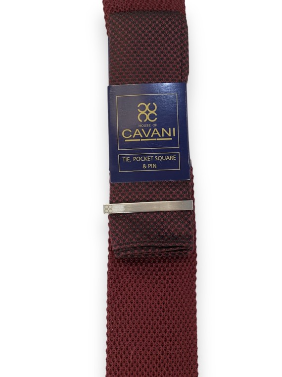 CV701 Knitted Tie Set Wine
