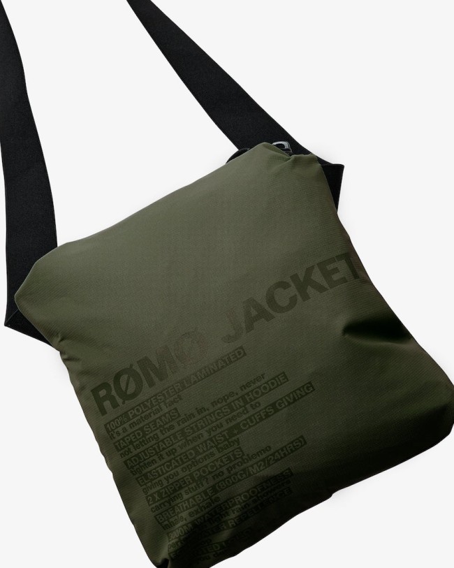 Romo LW Packable Rain Jacket Army-3020