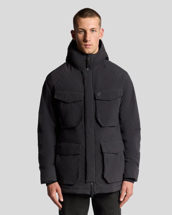 JK2324V Tactical Wadded Parka Black/Ice-X002