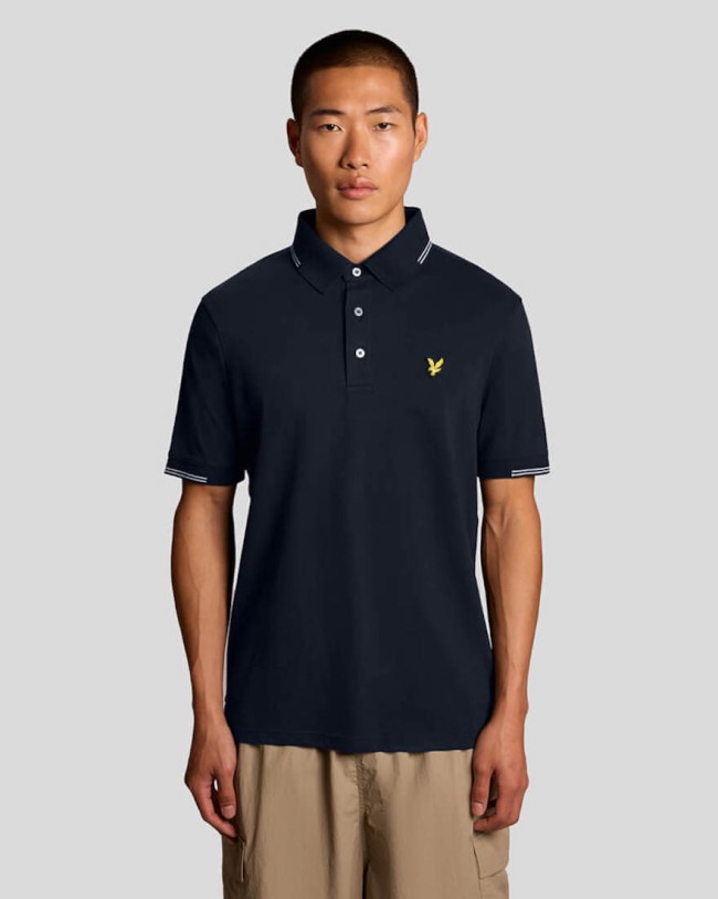 SP2402V Fine Tipped Polo Shirt DarkNavy/ChalkBlue-Y155