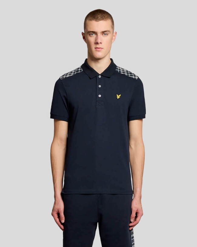 SP2470V Check Panelled Polo Shirt Dark/Navy-Z271
