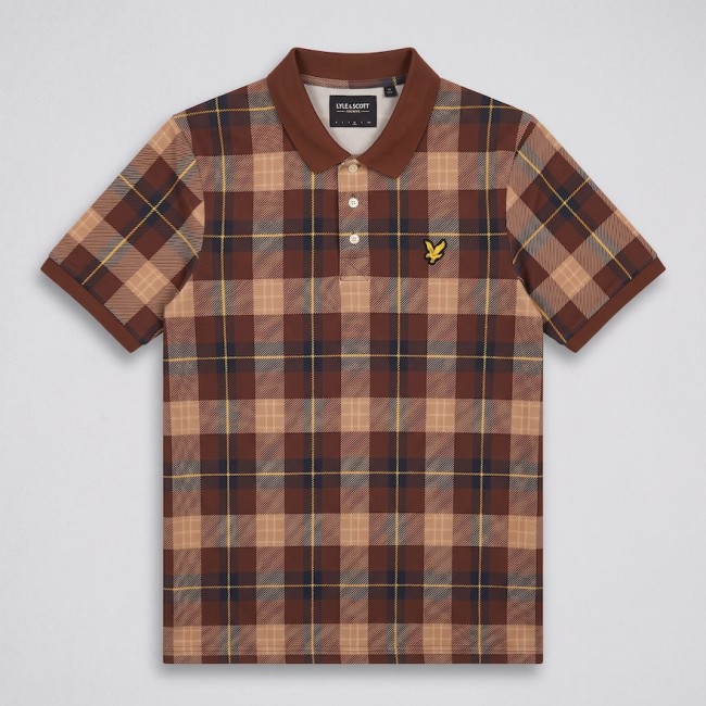 SP2530V All Over Tartan Polo Shirt Brown/Tartan-Y627