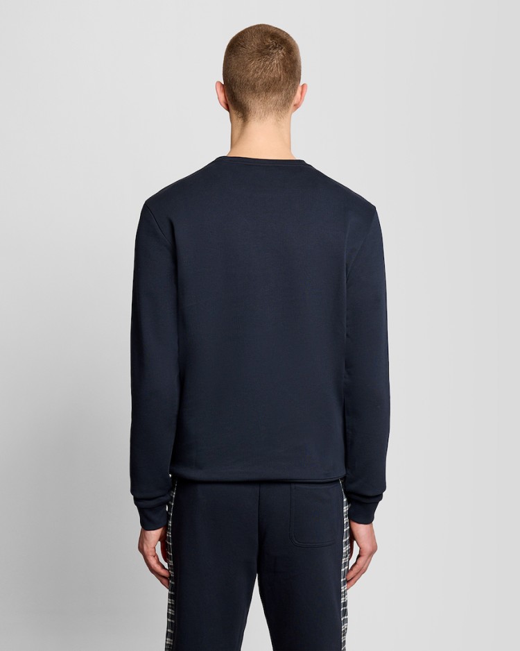 ML2597V Check Panelled Sweatshirt Dark/Navy-Z271