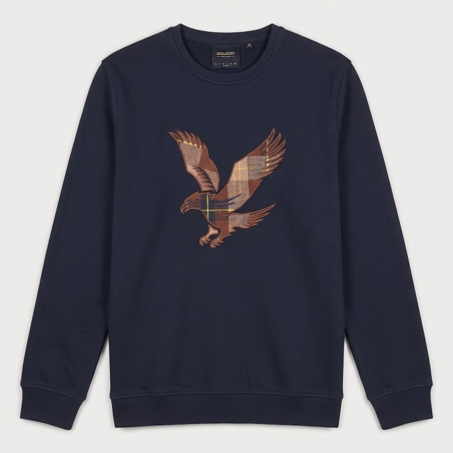 ML2660V Tartan Eagle Sweatshirt DarkNavy/Brown-Y652