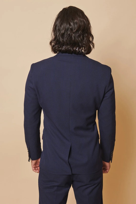 Bromley Navy Check Double Breasted Jacket Navy