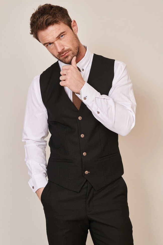 Max Black 3 Piece Suit Black