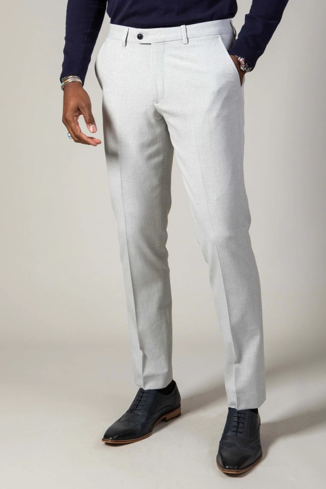 Bromley Stone Check 3 Piece Suit Stone