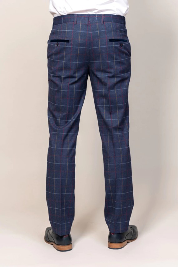 Drake Navy Check Trouser Navy