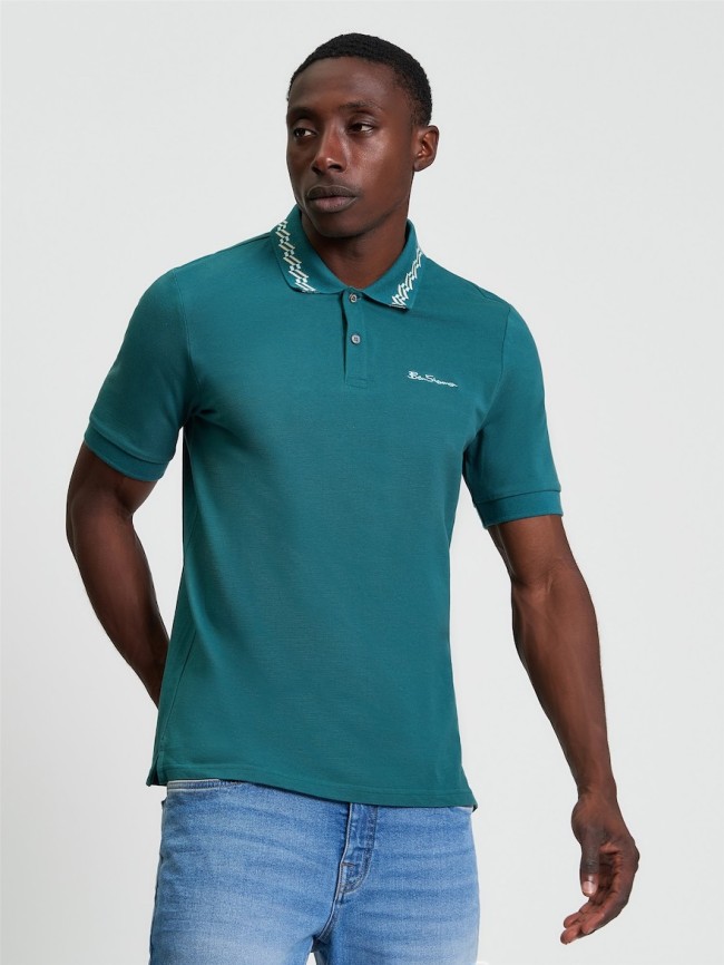 Collar Interest Polo Shirt Teal-140