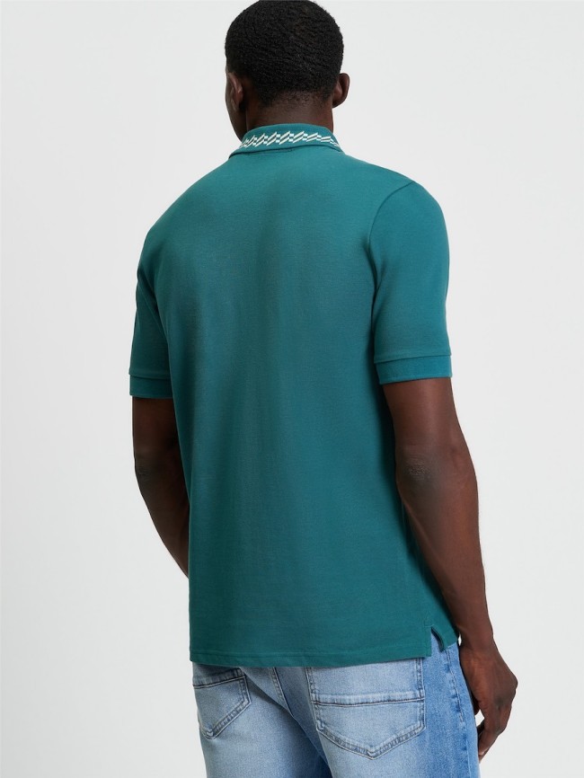 Collar Interest Polo Shirt Teal-140