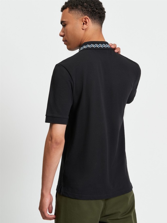 Collar Interest Polo Shirt Black-290