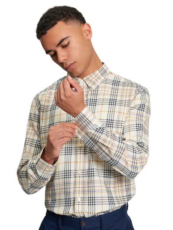 Long Sleeve Multi Check Shirt Fog-055