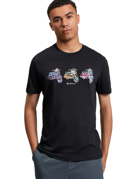 Scooter Spray T Shirt Black-290
